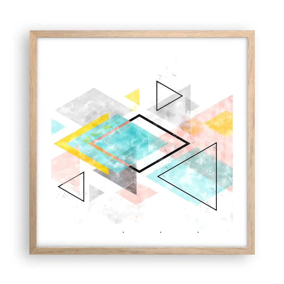 Poster in light oak frame - Geometric Play - 50x50 cm