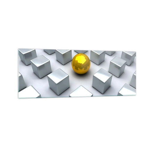 Glass picture - Why Me? Geometric Composition. - 140x50 cm