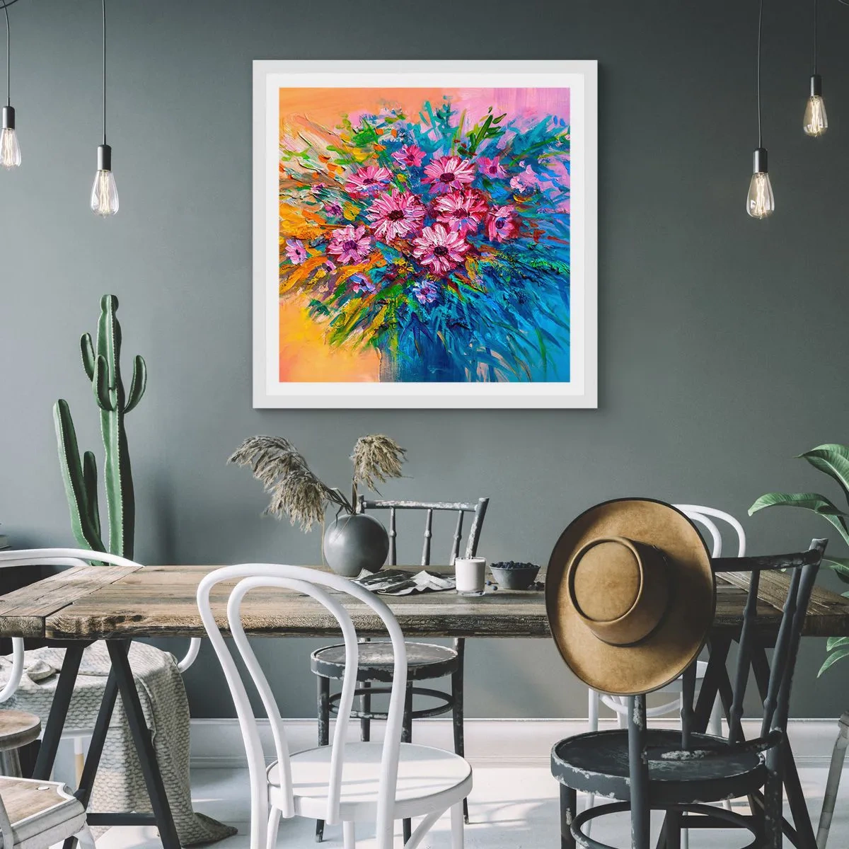 Poster in white frmae - Energy of Life - 40x40 cm