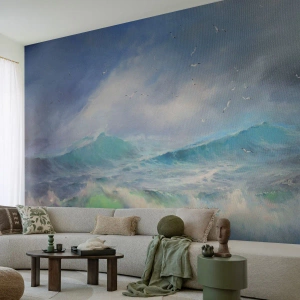 Custom Self-Adhesive Wallpaper Deluxe Sticker - Gone with the Wind - Storm, High wave, Birds