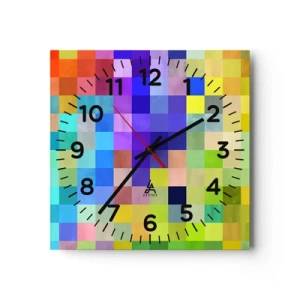 Wall clock - Clock on glass - Each Different, All Equal - 40x40 cm