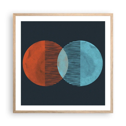 Poster in light oak frame - Astronomical Fantasy - 60x60 cm