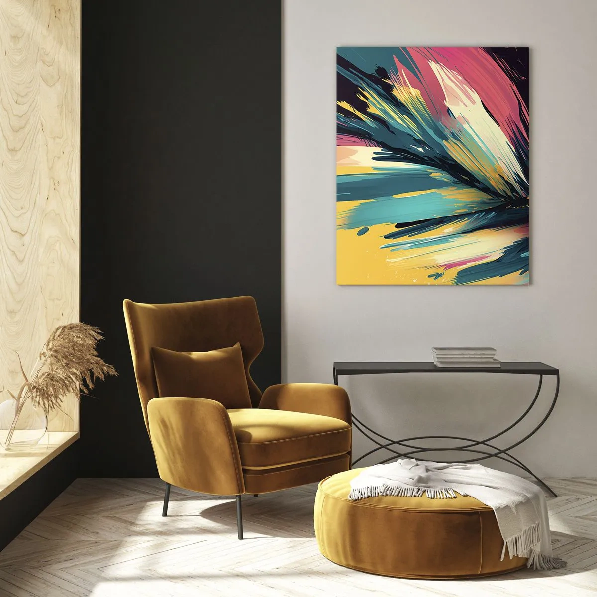 Glass picture - Composition -Explosion of Joy - 80x120 cm