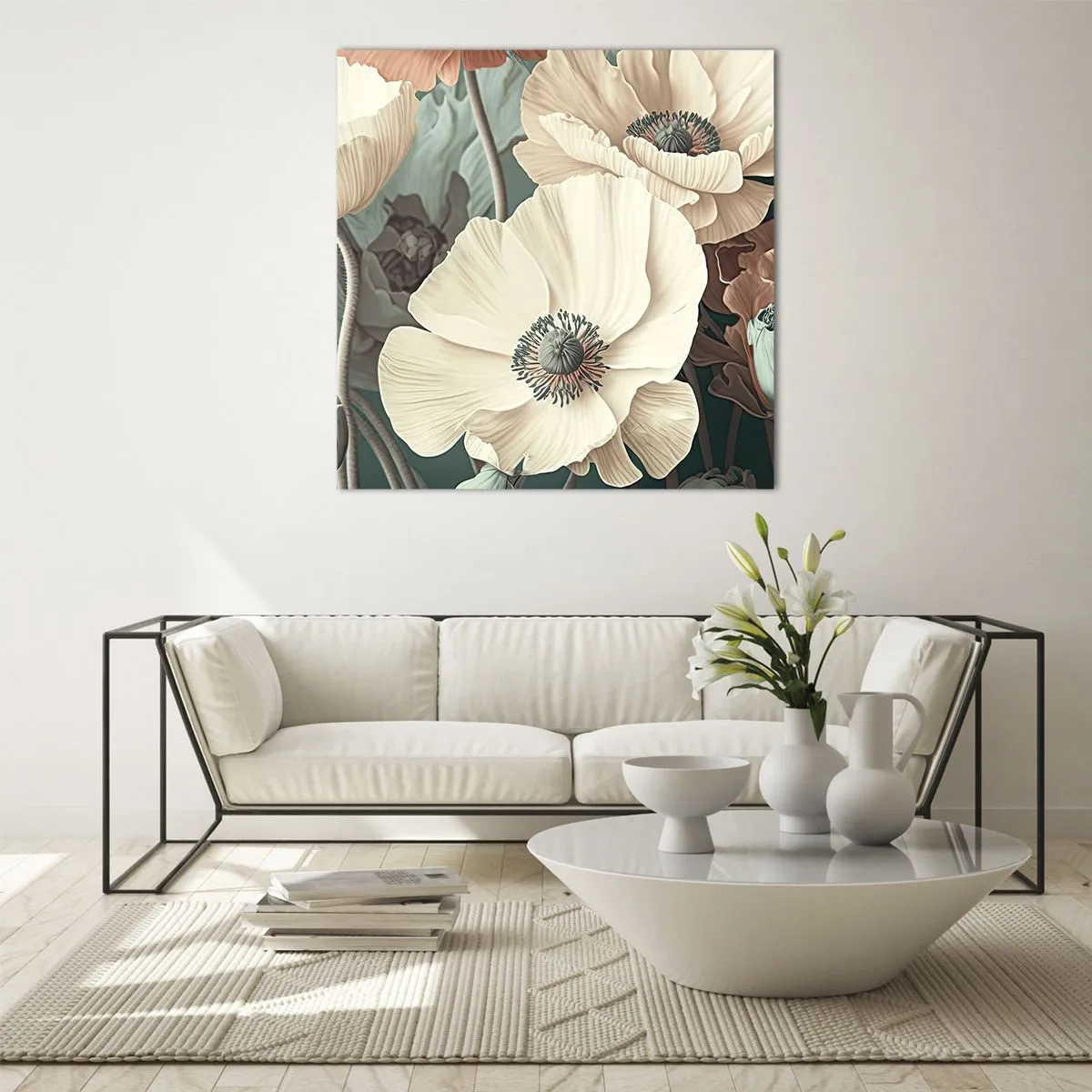 Glass picture - Whisper of the Poppies - 50x50 cm