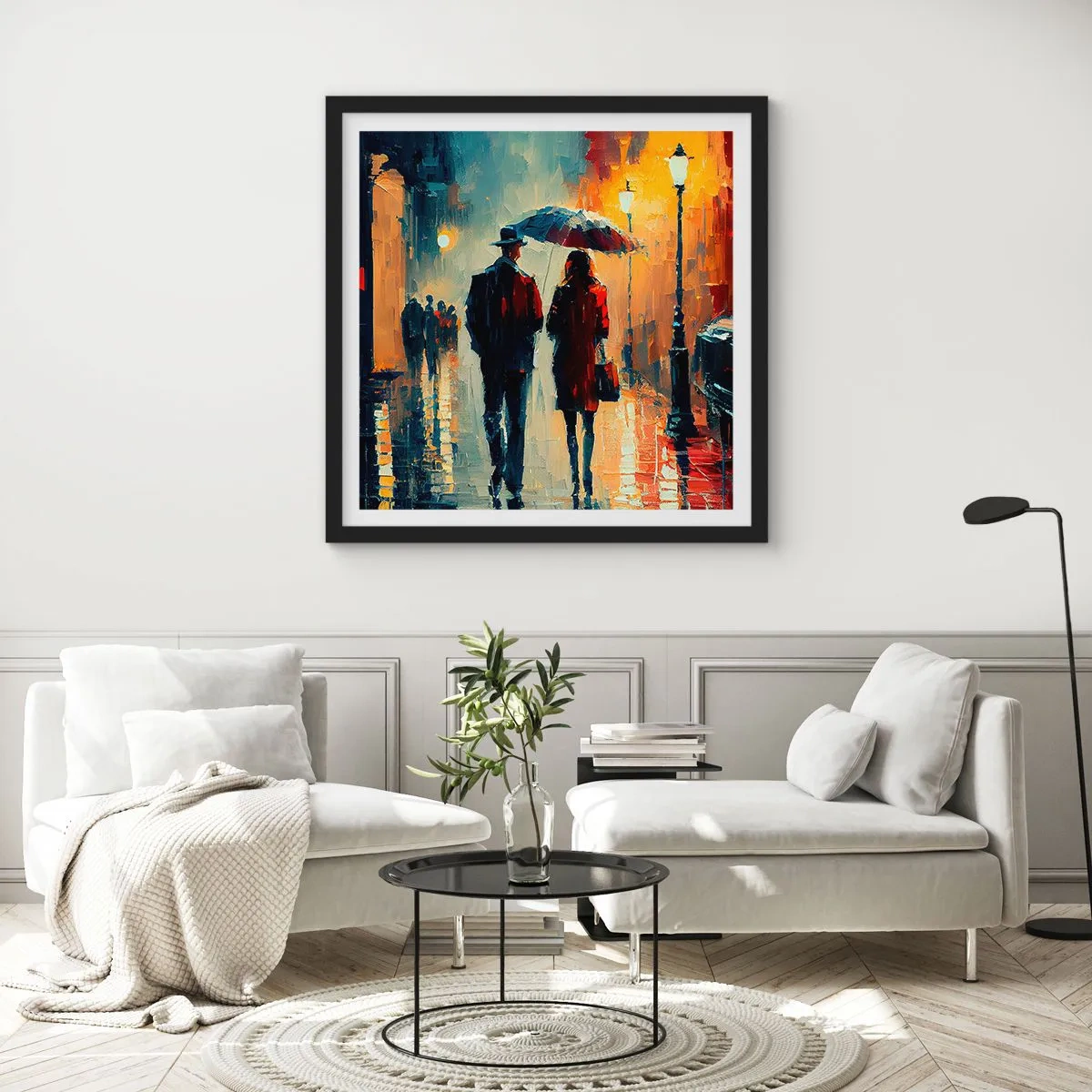 Poster in black frame - Urban Love Story - 50x50 cm