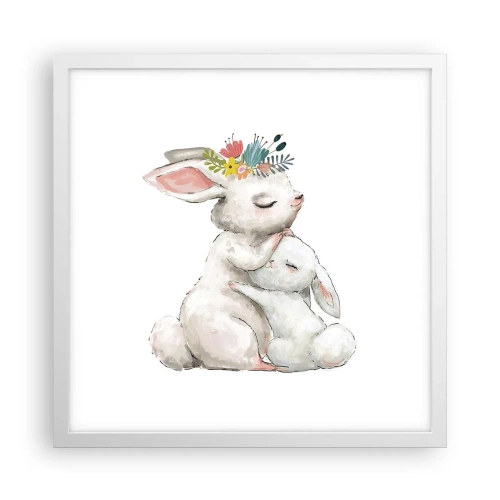 Poster in white frmae - There's No Place Like at Mum's - 40x40 cm