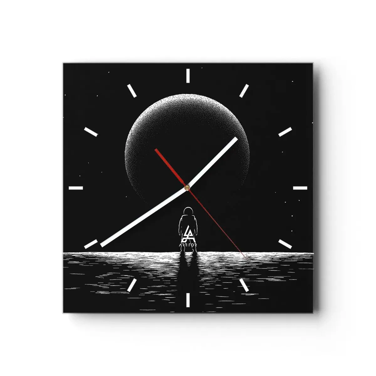 Wall clock - Clock on glass - Face to Face - 40x40 cm