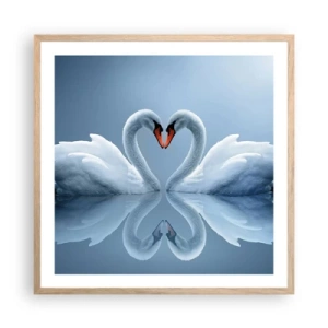 Poster in light oak frame - Time for Love - 60x60 cm