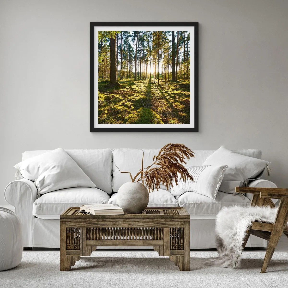 Poster in black frame - Deep in the Forest - 40x40 cm