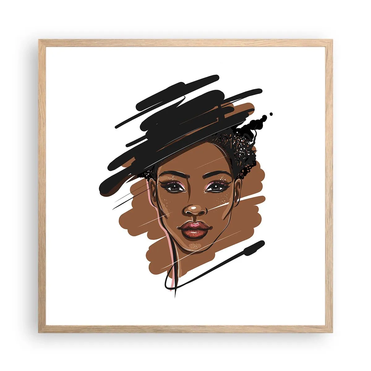 Poster in light oak frame - Sweet Like Chocolate - 60x60 cm