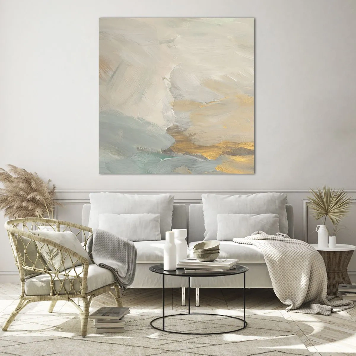 Glass picture - Abstract: Land of Gentleness - 60x60 cm