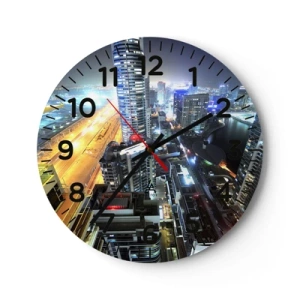 Wall clock - Clock on glass - Miracle in the Desert - 40x40 cm