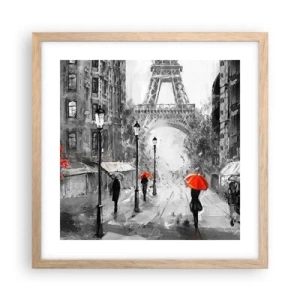 Poster in light oak frame - All Roads Lead to Her - 40x40 cm
