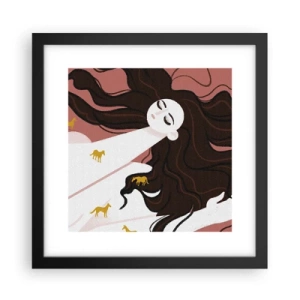 Poster in black frame - Dream of a Golden Horse - 30x30 cm