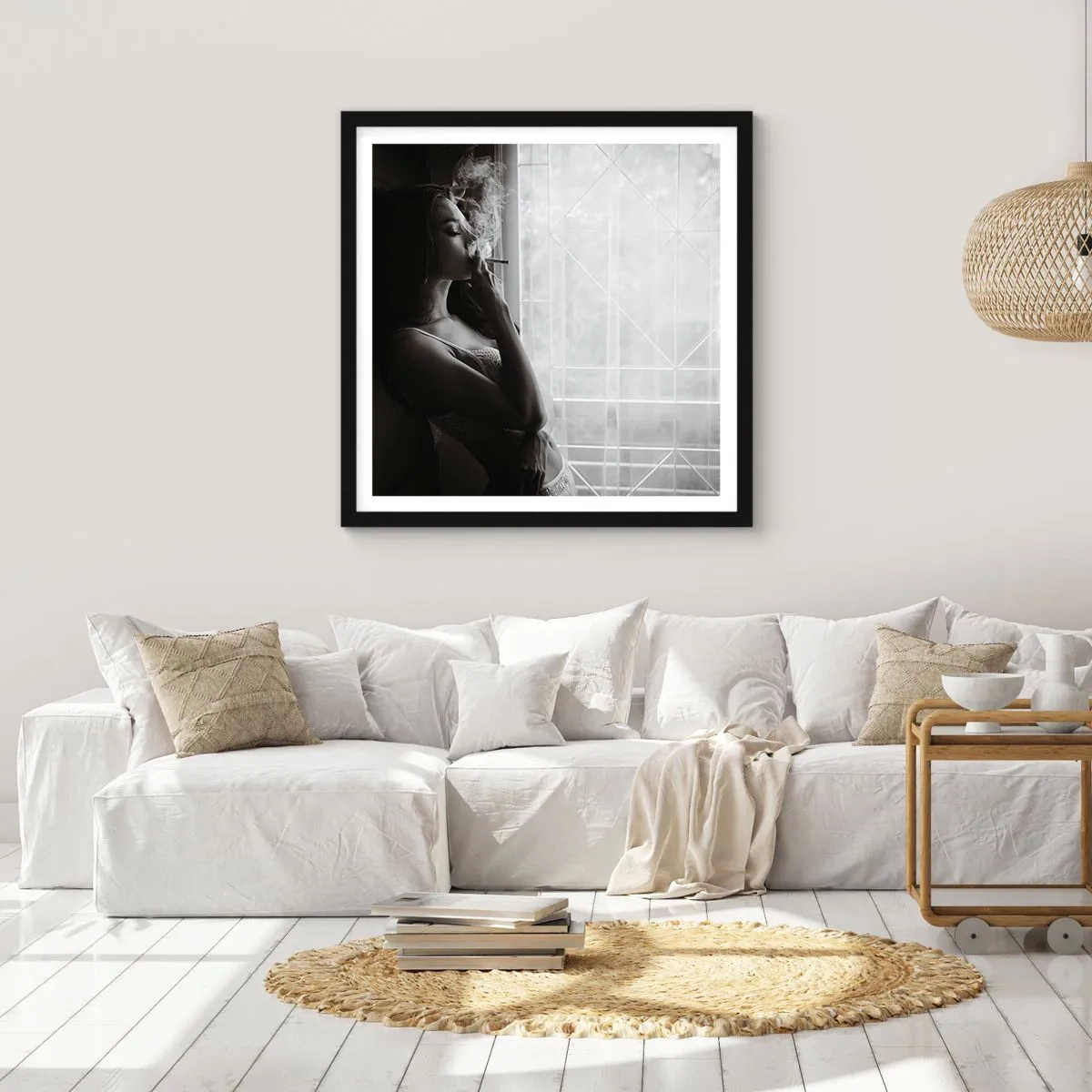 Poster in black frame - Sensual Moment - 40x40 cm