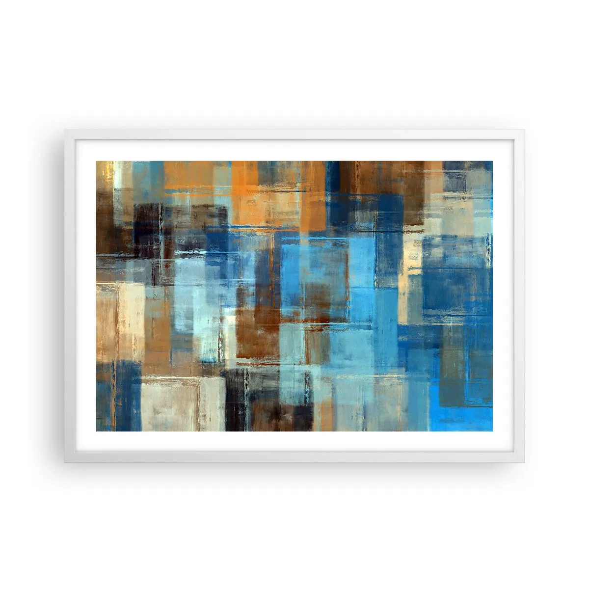 Poster in white frmae - Through Blue Curtain - 70x50 cm