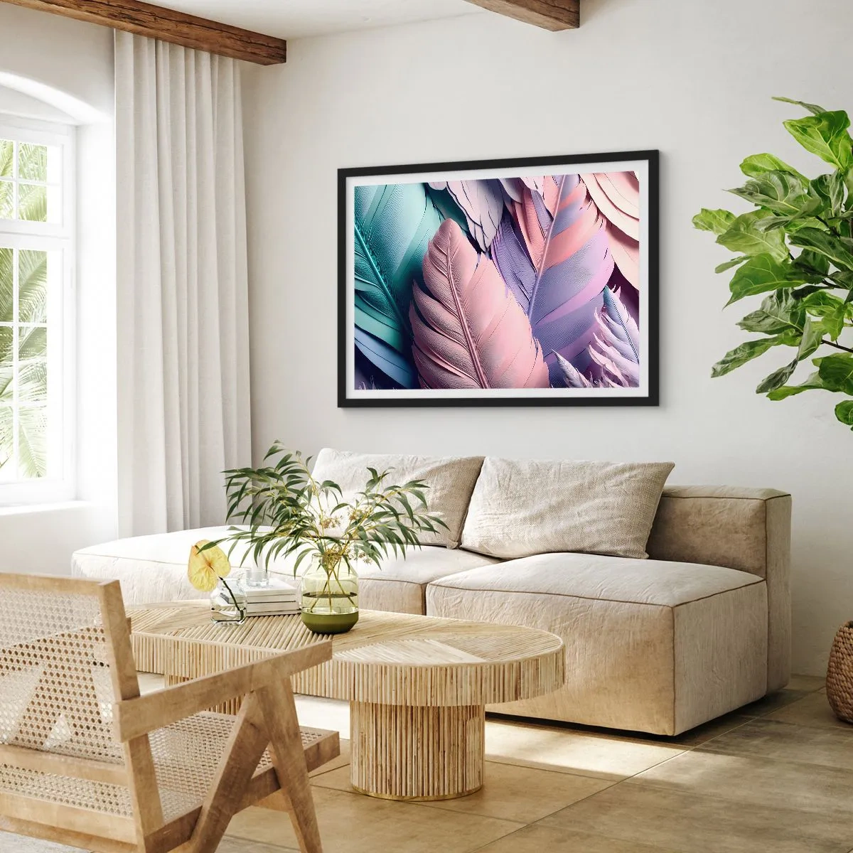 Poster in black frame - Birdie Chic - 70x50 cm