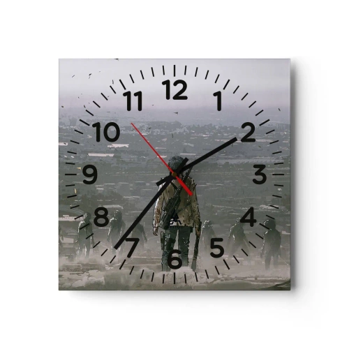 Wall clock - Clock on glass - Last Man Standing - 40x40 cm