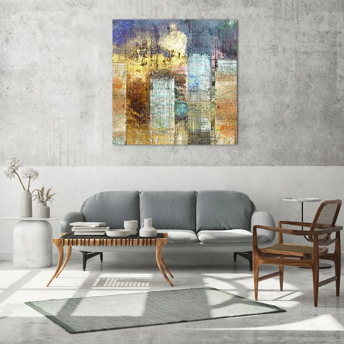 Glass picture - Sunny Metropolis - 50x50 cm