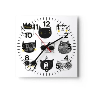 Wall clock - Clock on glass - Each Is Different All the Same - 40x40 cm