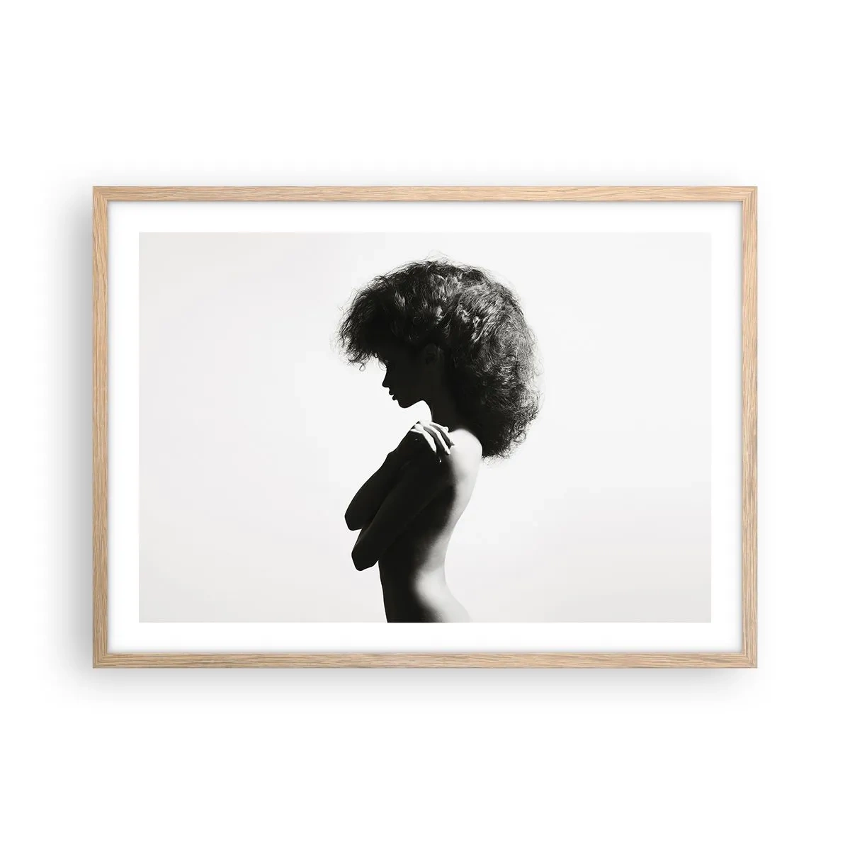 Poster in light oak frame - Like a Flower on a Thin Stem - 70x50 cm