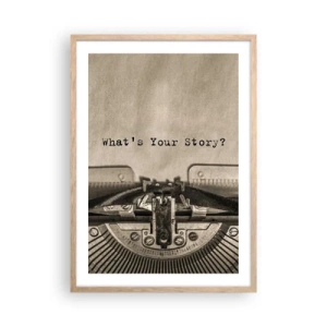 Poster in light oak frame - Tell Me  - 50x70 cm