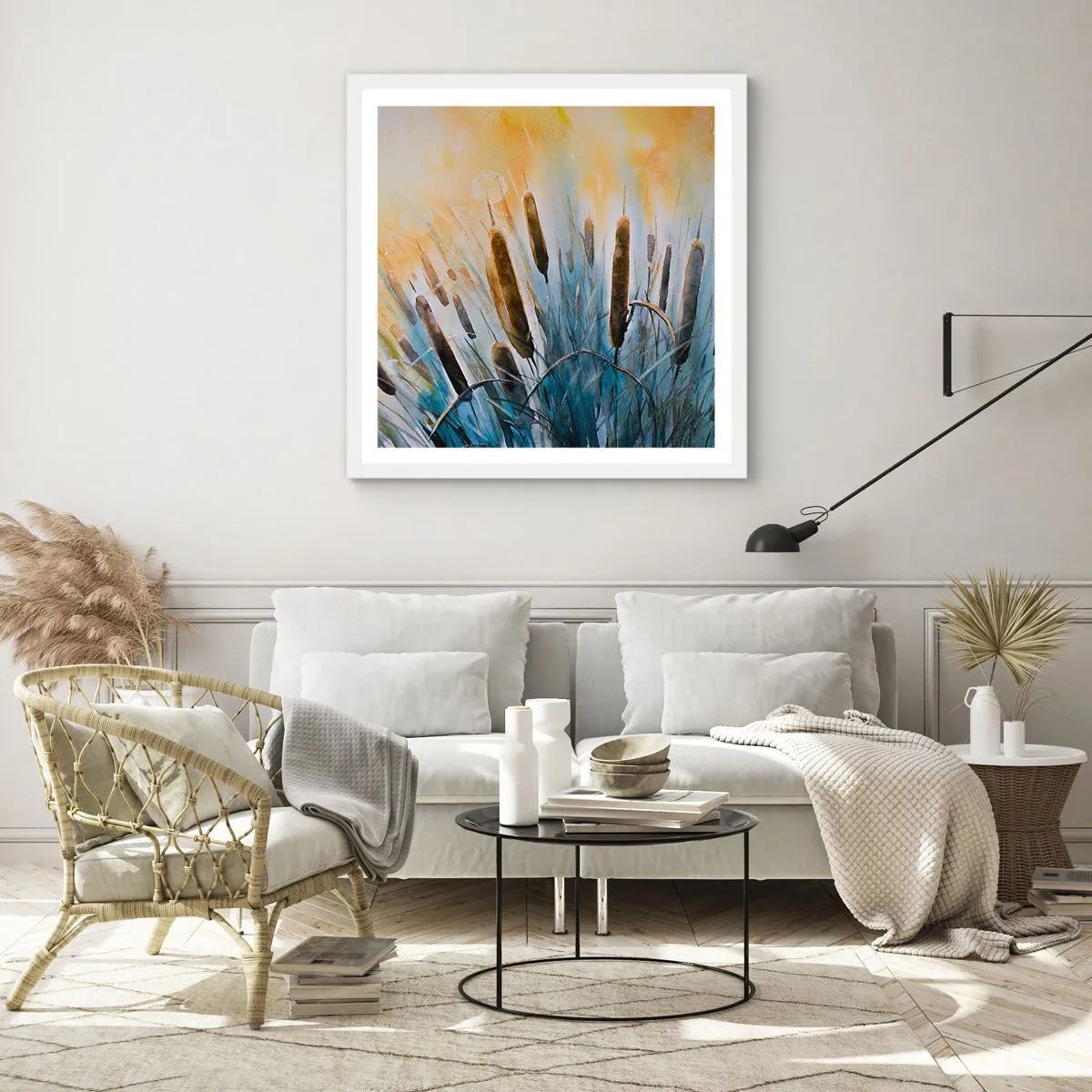 Poster in white frmae - Coolness of Water, Heat of the Sun - 50x50 cm