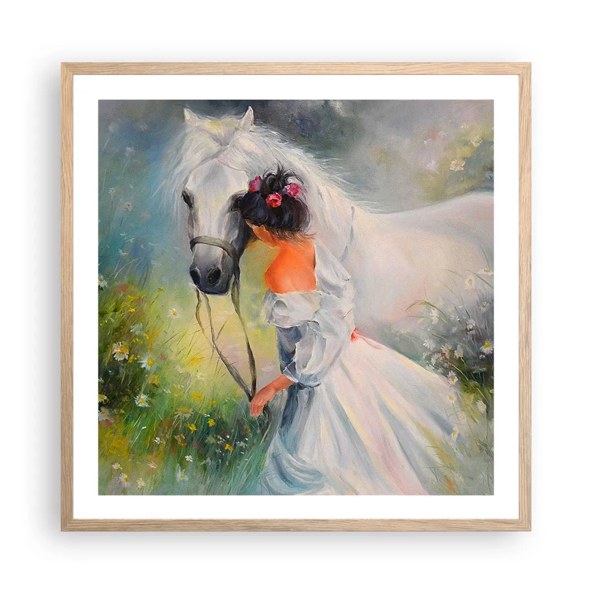 Poster in light oak frame - Like from a Beautiful Dream - 60x60 cm