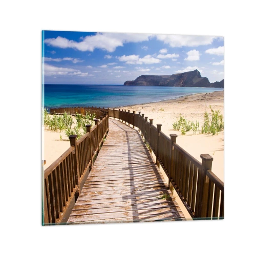 Glass picture - Take Me to Happy Islands - 30x30 cm