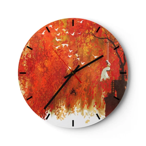Wall clock - Clock on glass - Will It Fly with Us? - 40x40 cm