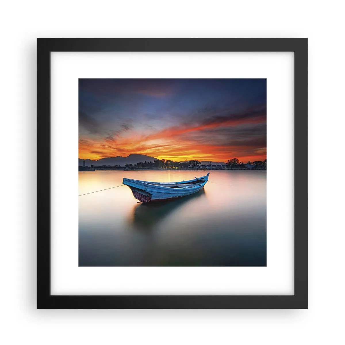 Poster in black frame - Here Comes a Good Night - 30x30 cm