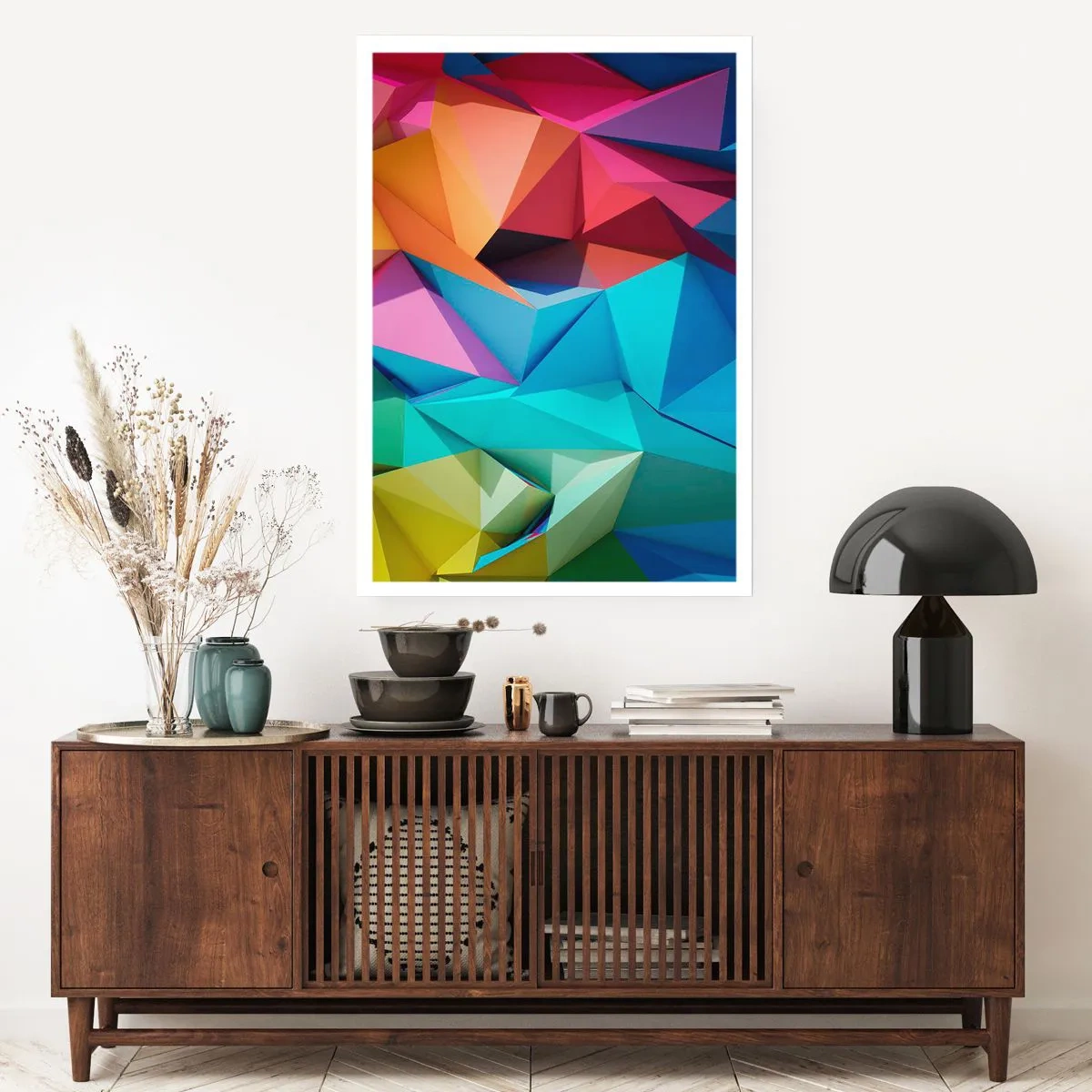 Poster - Rainbow Origami - 40x50 cm