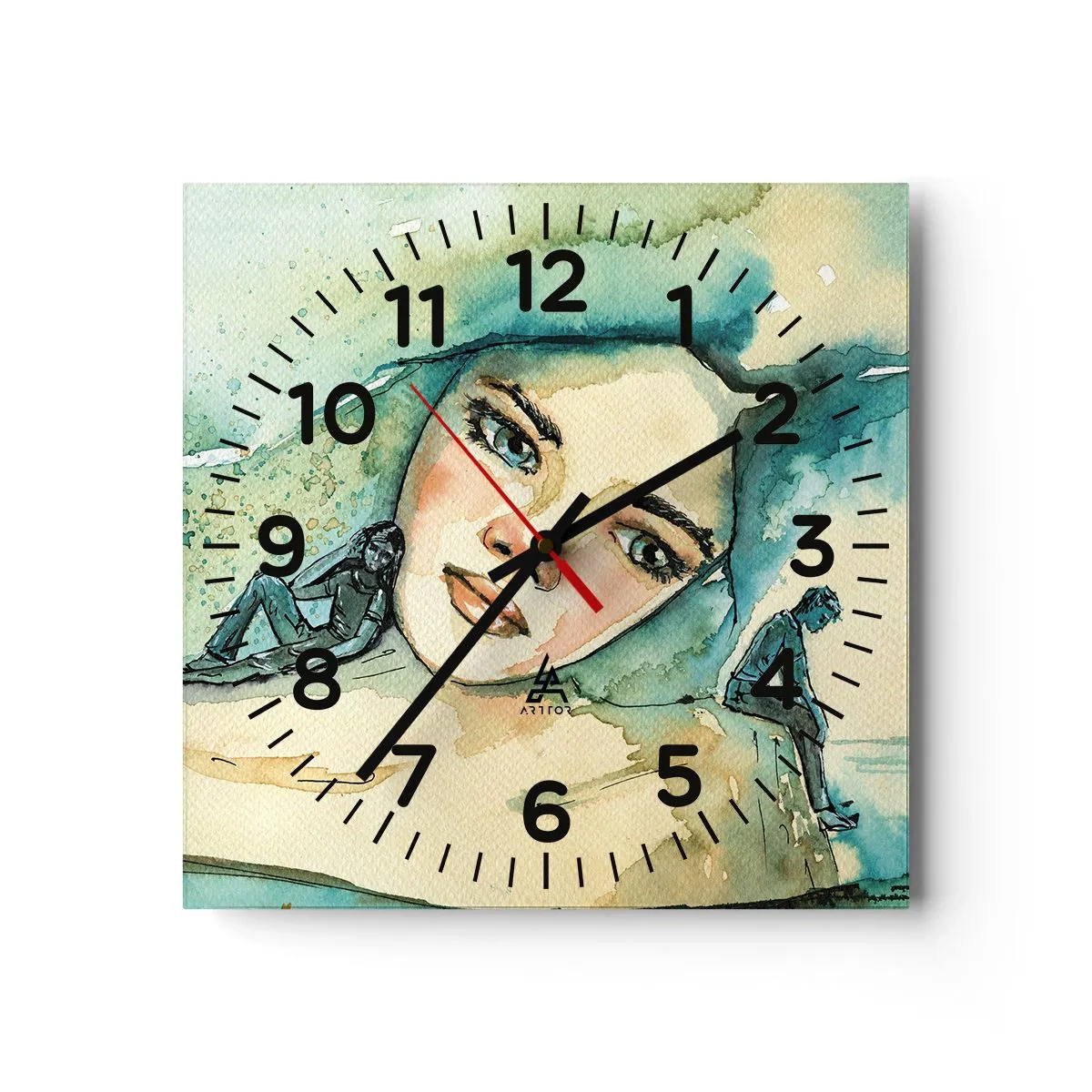 Wall clock - Clock on glass - Am I Blue? - 30x30 cm