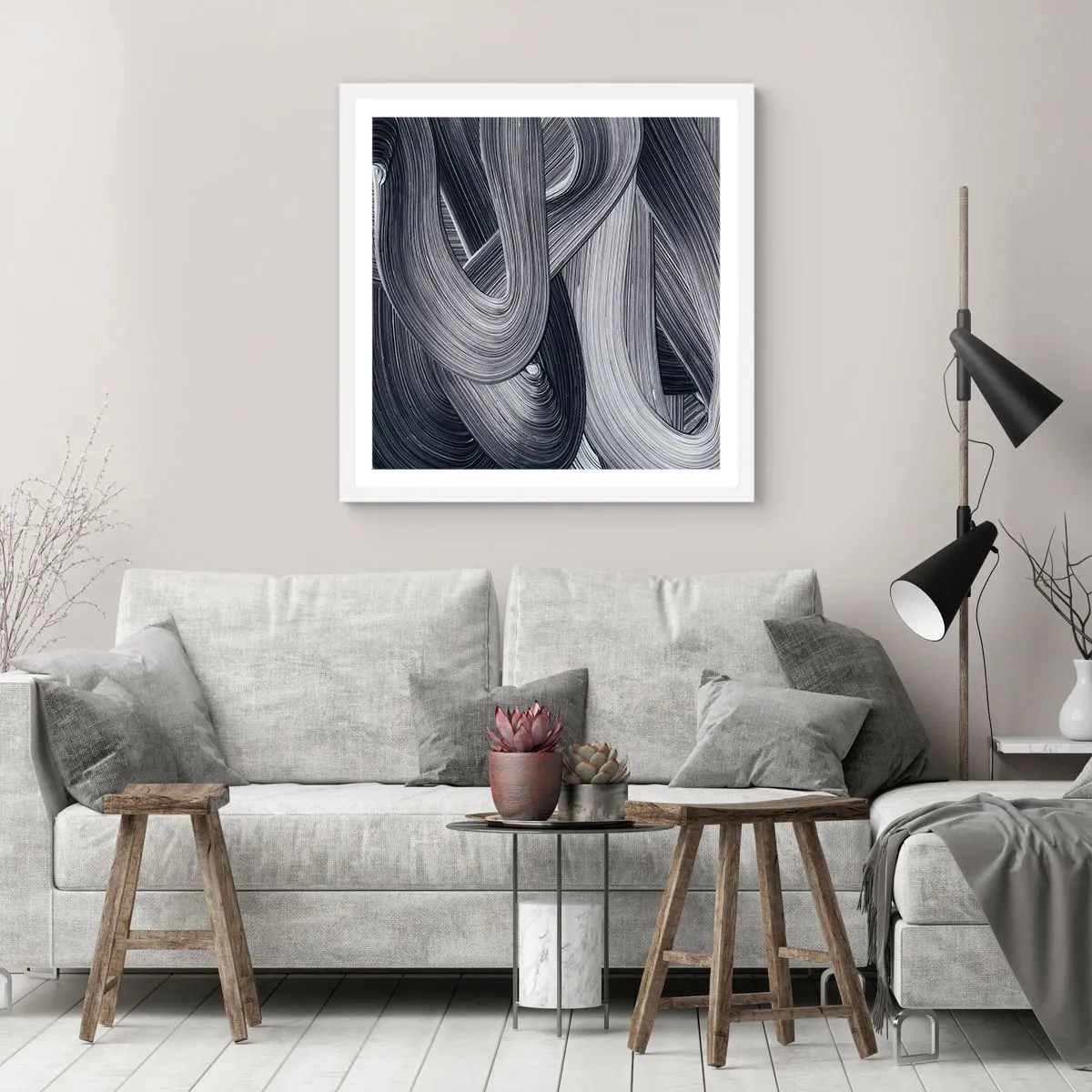 Poster in white frmae - Fluidity of Reality - 50x50 cm