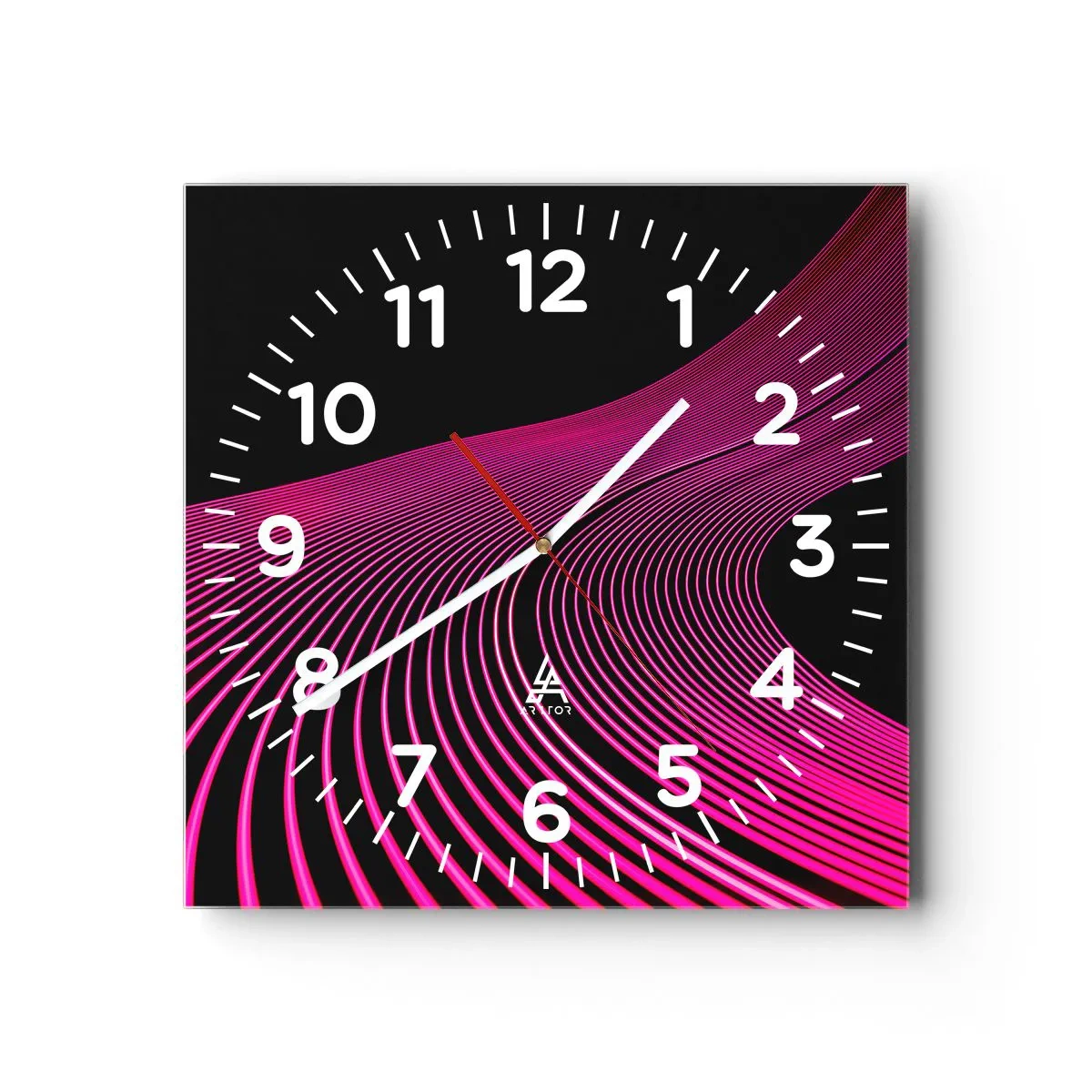 Wall clock - Clock on glass - Alley of Light - 30x30 cm