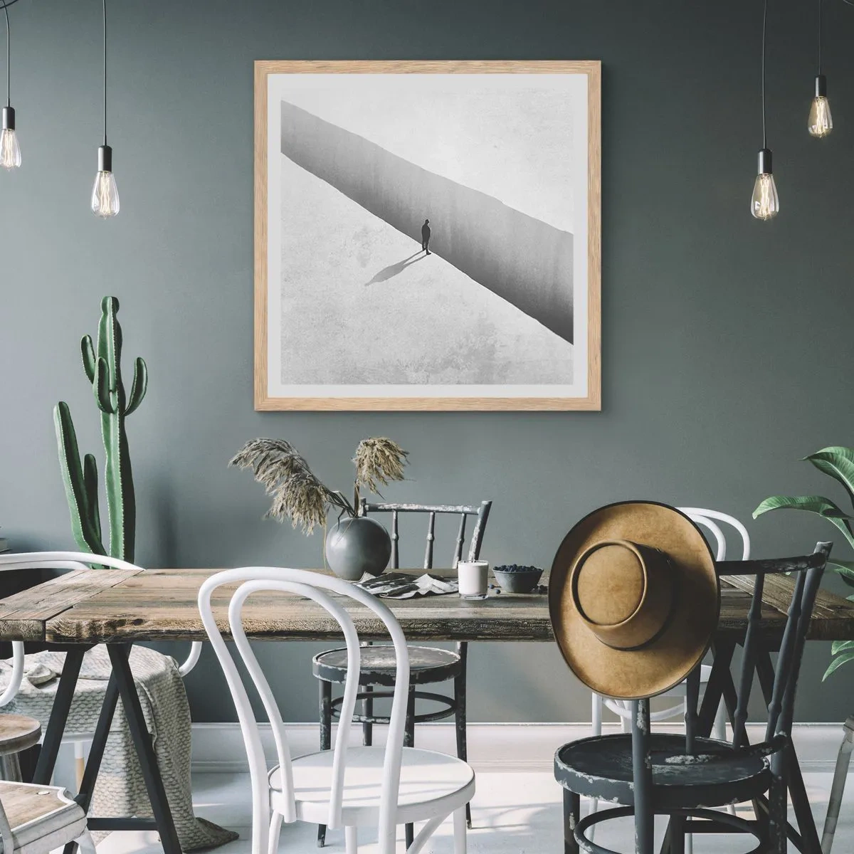 Poster in light oak frame - Clear Goal - 60x60 cm