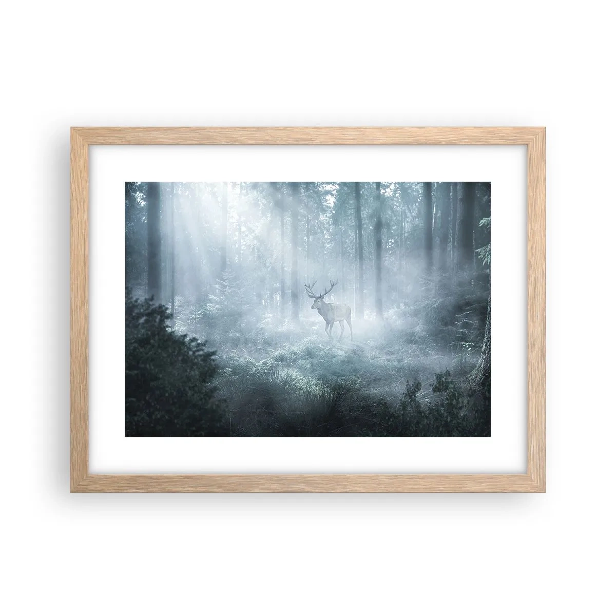 Poster in light oak frame - Morning Round of the Estate - 40x30 cm