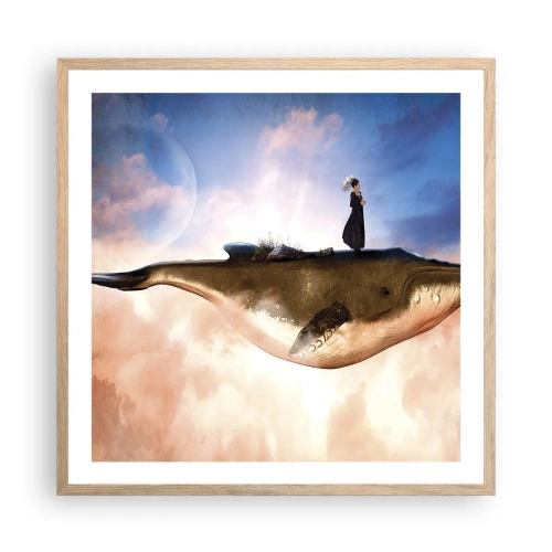 Poster in light oak frame - Surreal Journey - 60x60 cm