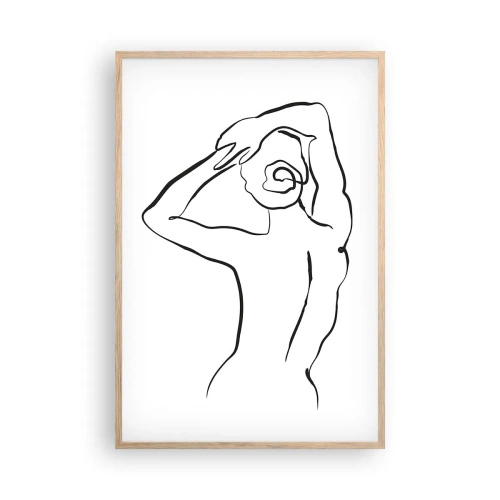 Poster in light oak frame - Nude in the Morning - 61x91 cm
