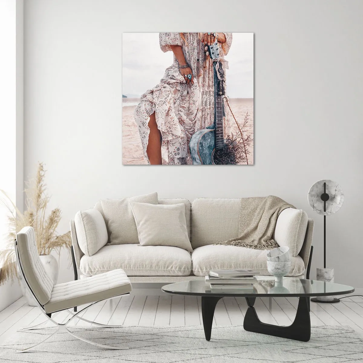 Glass picture - Flower Chidlren on their Way - 60x60 cm