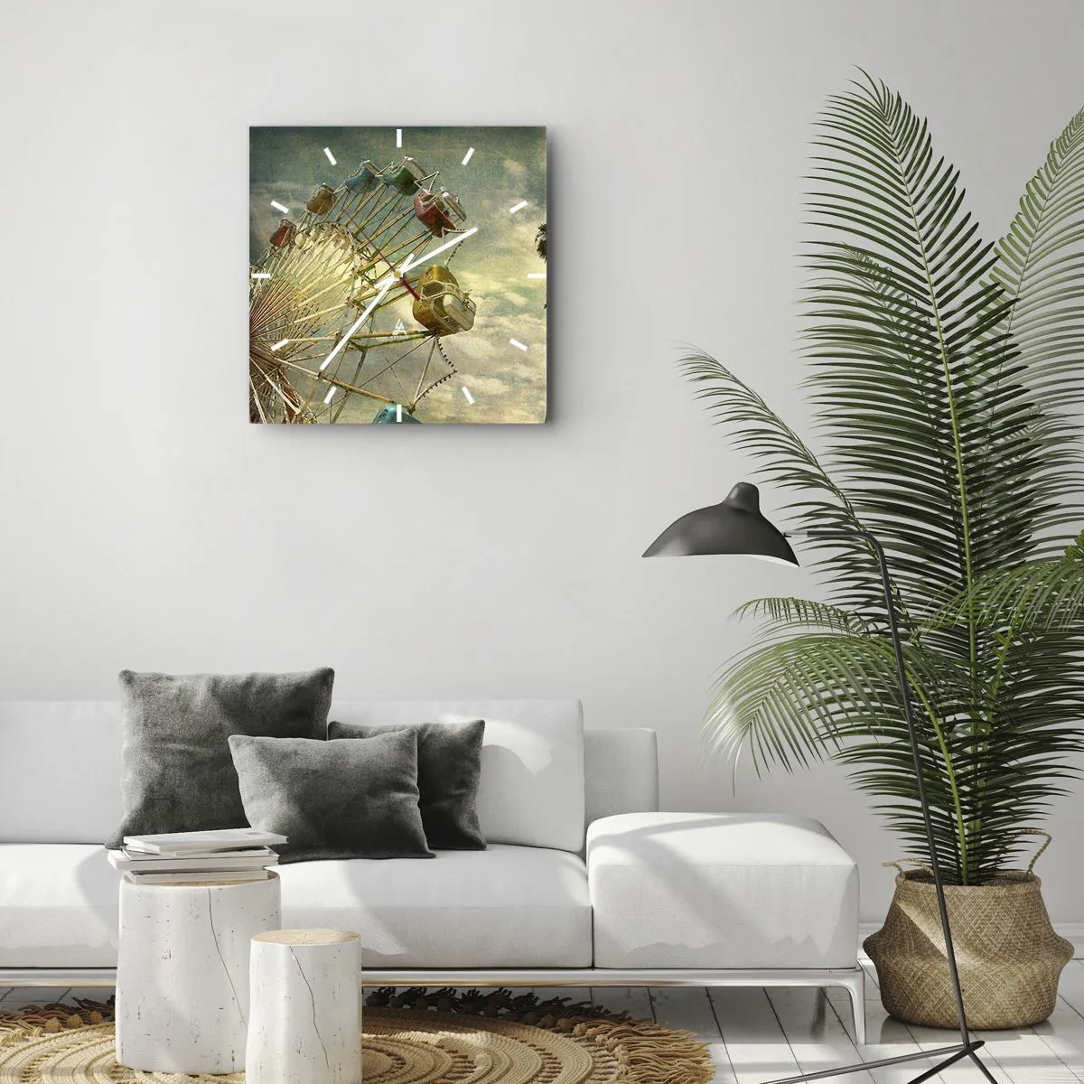 Wall clock - Clock on glass - There Will Be Fun… - 40x40 cm