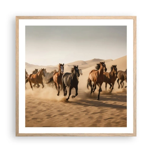 Poster in light oak frame - Free as a Wind - 60x60 cm