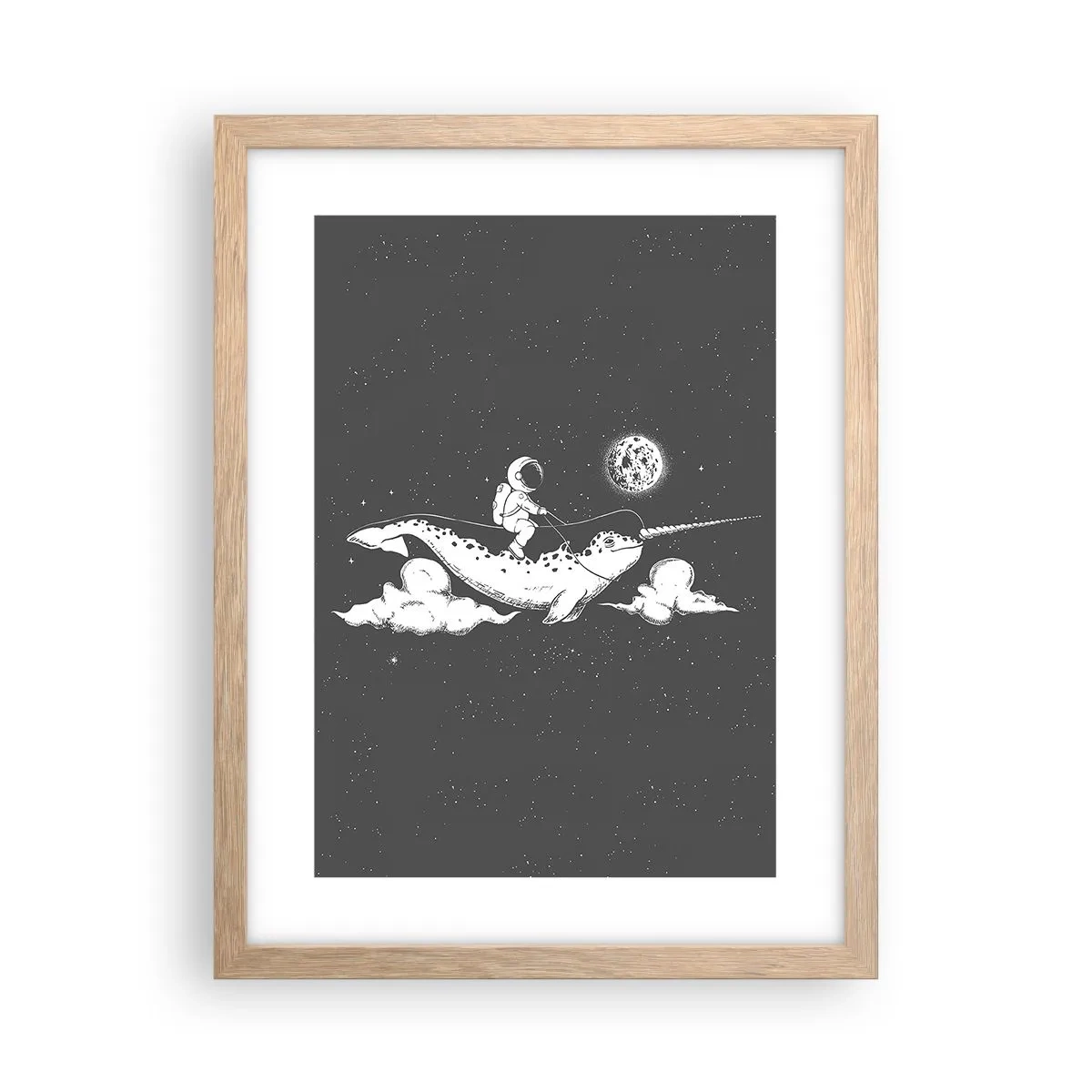 Poster in light oak frame - Space Rider - 30x40 cm