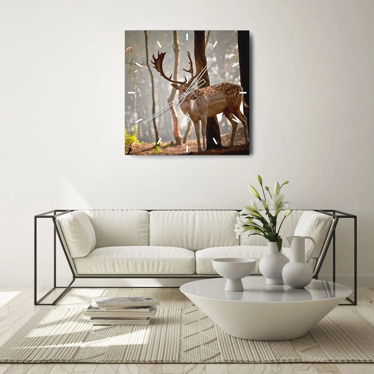 Wall clock - Clock on glass - Light of Youth - 30x30 cm