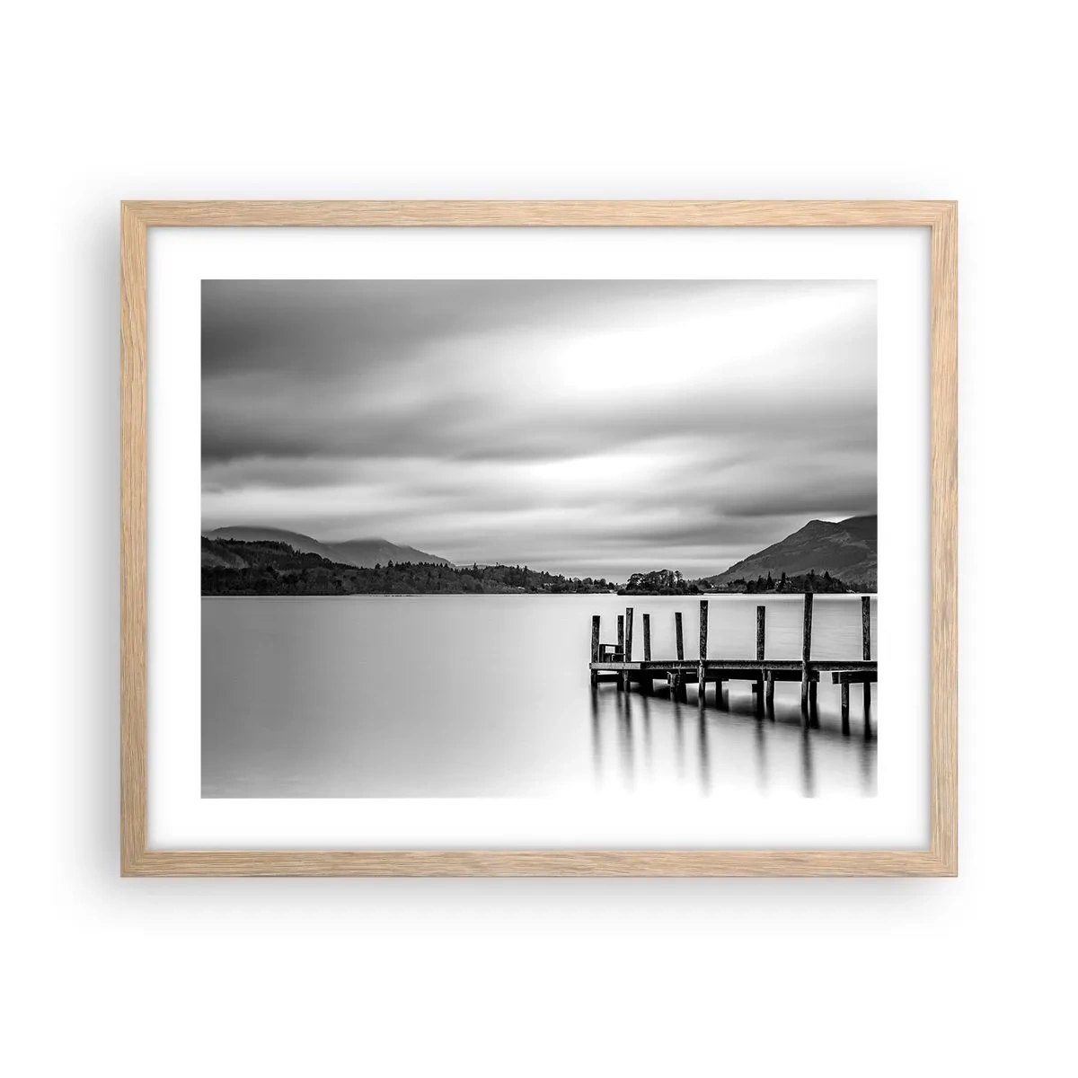 Poster in light oak frame - Tranquility and Power - 50x40 cm