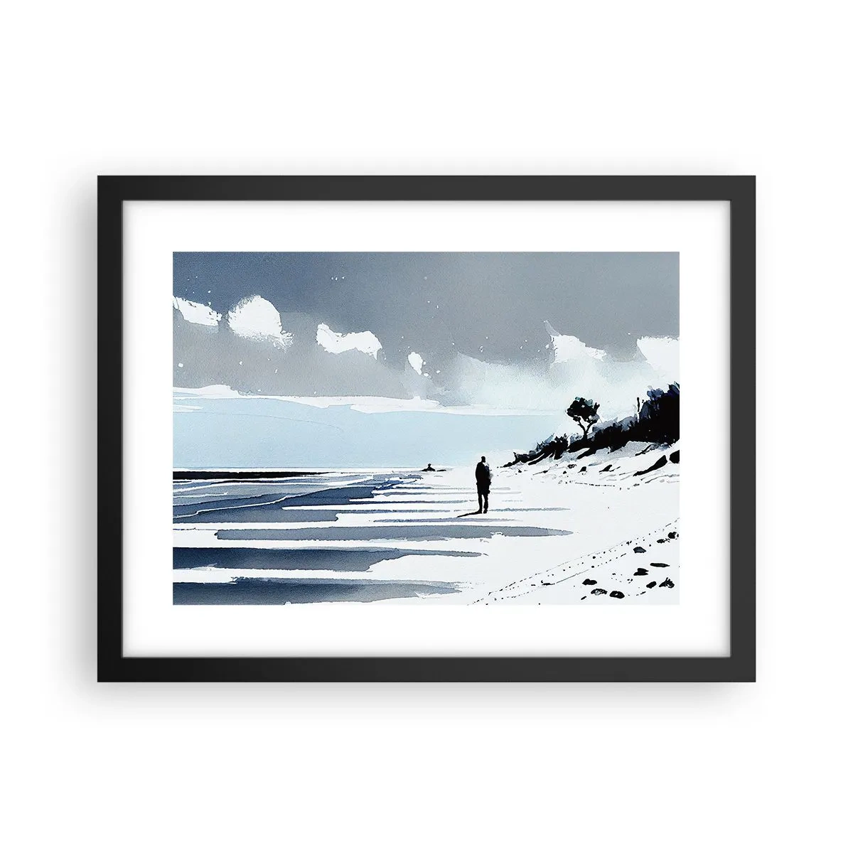 Poster in black frame - All Alone - 40x30 cm