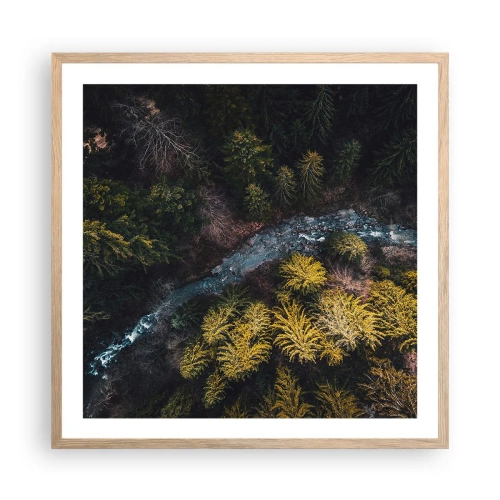 Poster in light oak frame - Fast and Faster - 60x60 cm