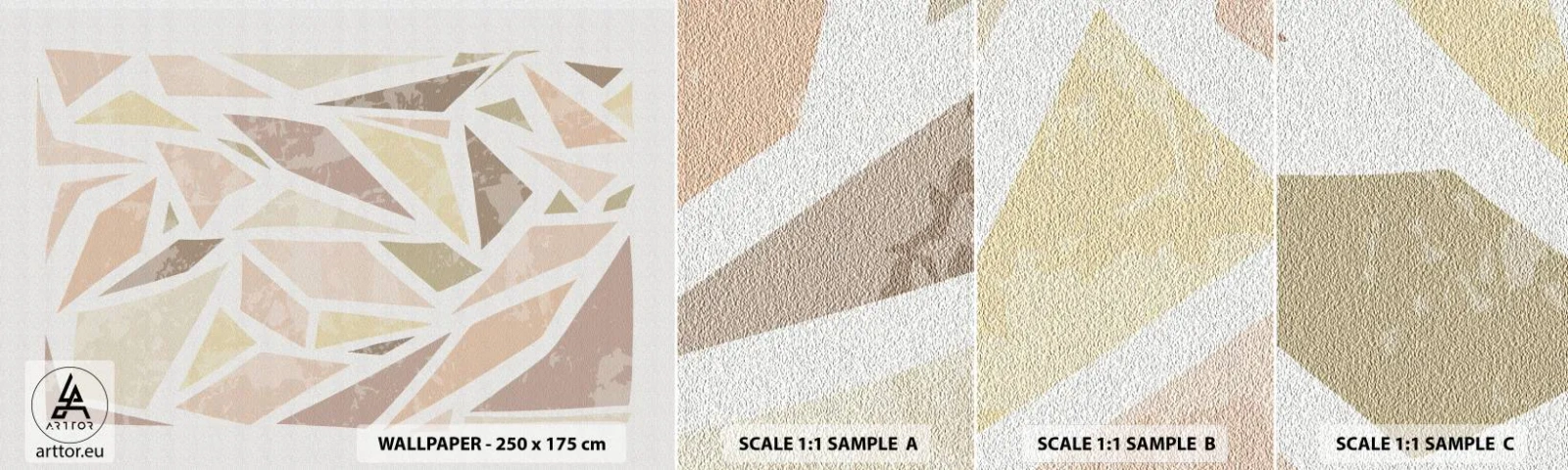 Photo Wallpaper Sample Self-Adhesive Deluxe Sticker - Stained Glass Composition - Minimalism, Pastel, Boho - 100x30 cm