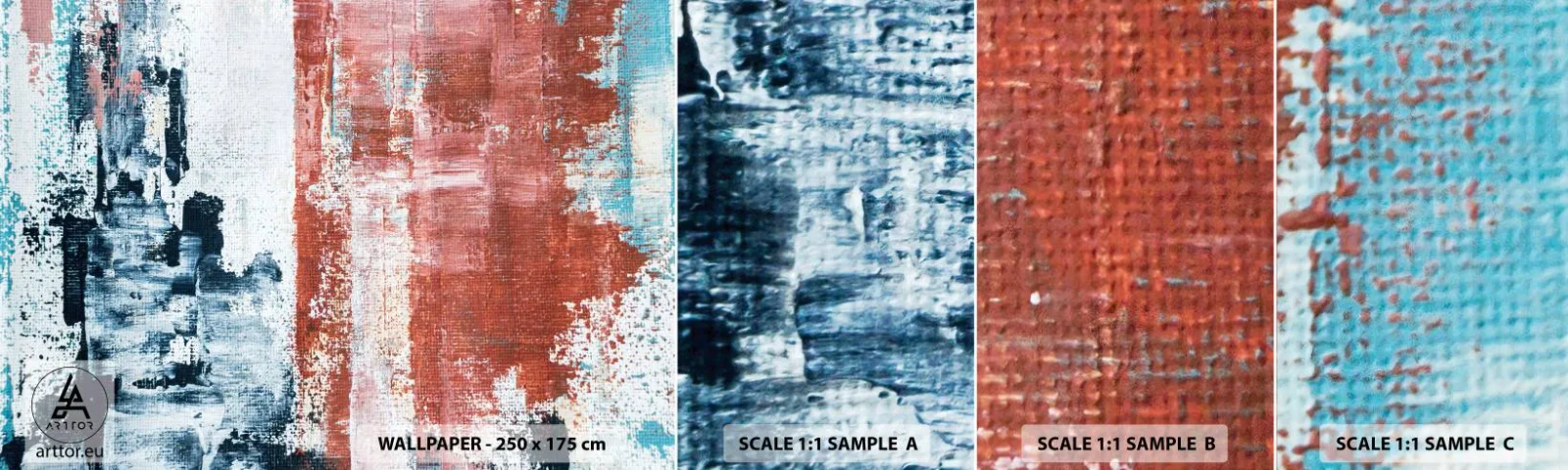 Photo Wallpaper Sample Standard Eco - Abstract Fifty Fifty - Abstraction, Piece, Painting - 100x30 cm