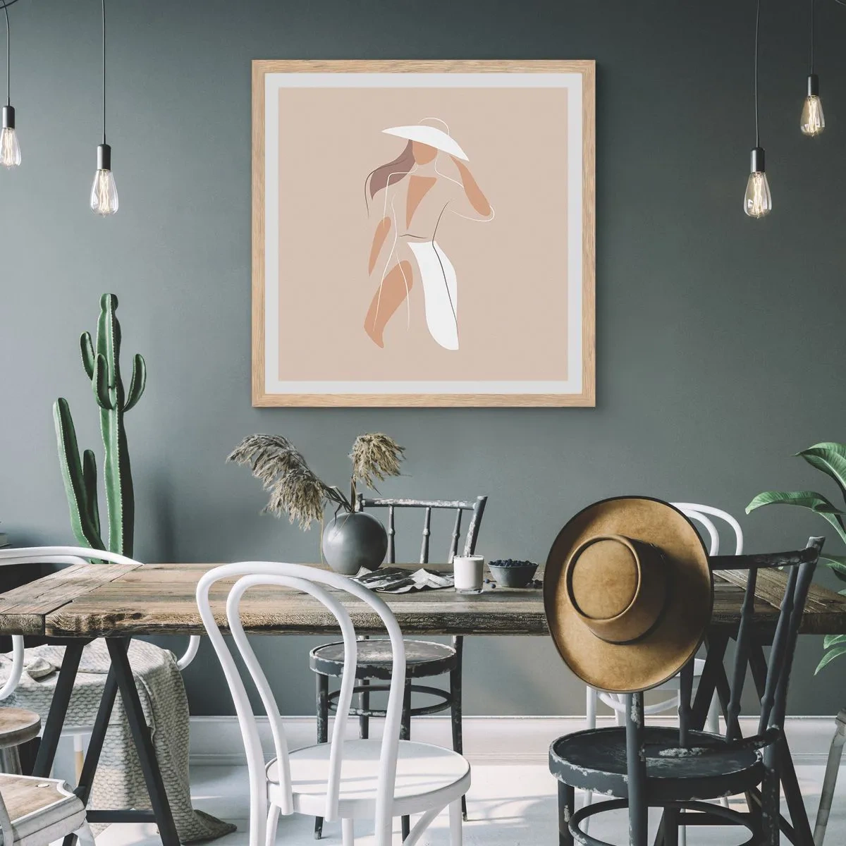 Poster in light oak frame - Fashion Is Fun - 50x50 cm